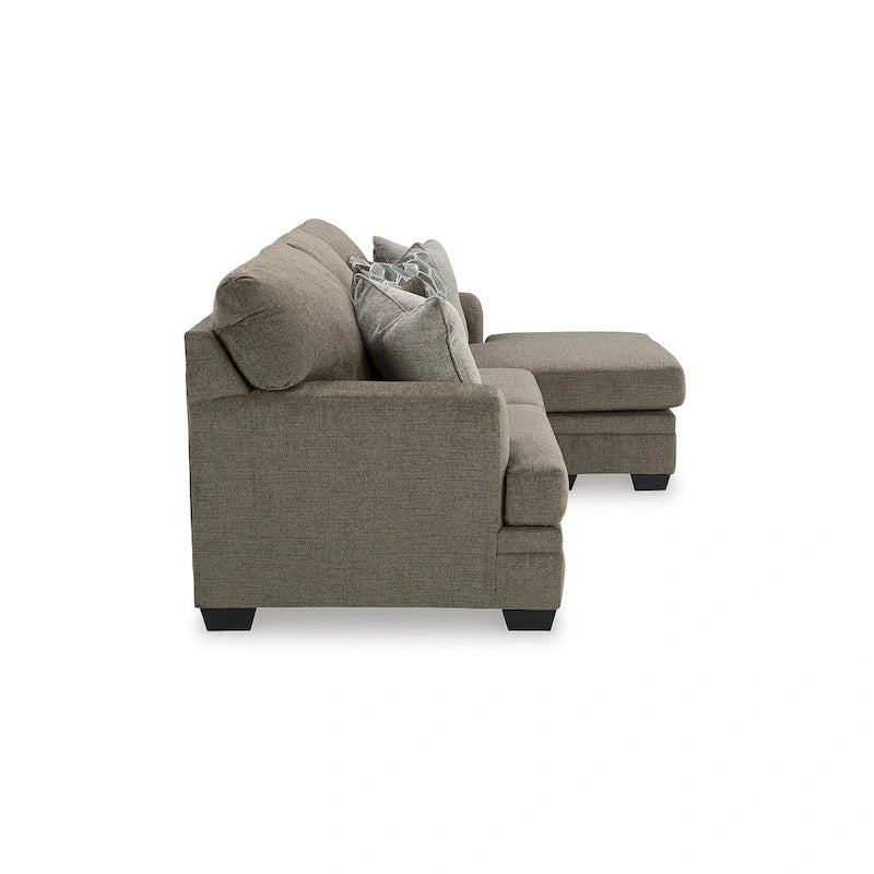 Gray Polyester Reversible Sofa Chaise – Seats 2–3