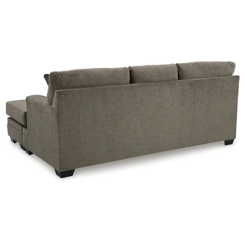 Gray Polyester Reversible Sofa Chaise – Seats 2–3