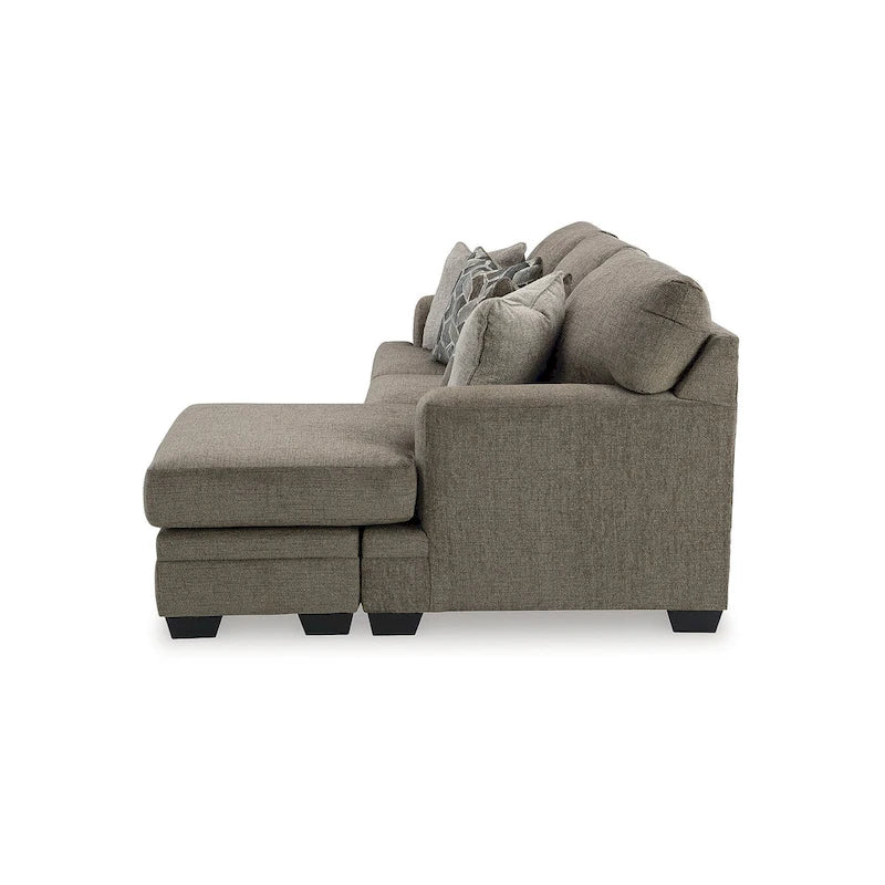 Gray Polyester Reversible Sofa Chaise – Seats 2–3