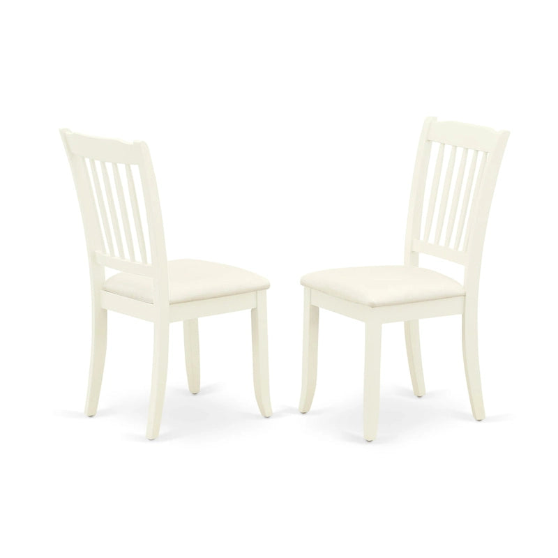 Mahogany / Linen White Rubberwood Dining Set – X-Back or Slatted, Seats 2–4