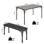 Dining Table Set for 4 with 2 Upholstered Bench