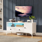 TV Stand Console Table RGB LED Light Cabinet Open Media Storage Gaming Entertainment Center - 47.24 L x 15.74 W x 20.47 H