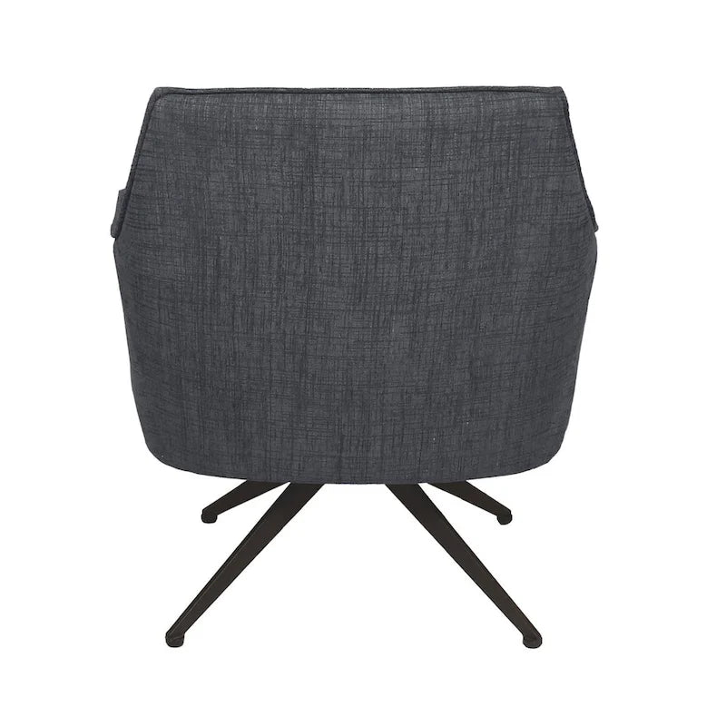 Gray Polyester Swivel Accent Chair, Single Seat