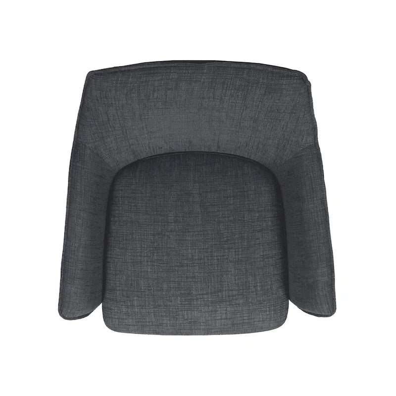 Gray Polyester Swivel Accent Chair, Single Seat