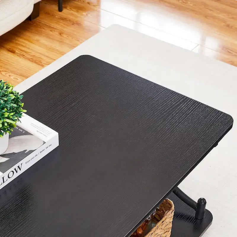 Modern 3-piece Coffee Table, Sofa Table & 1-drawer Nightstand Set of 2(Brown/Black/White)