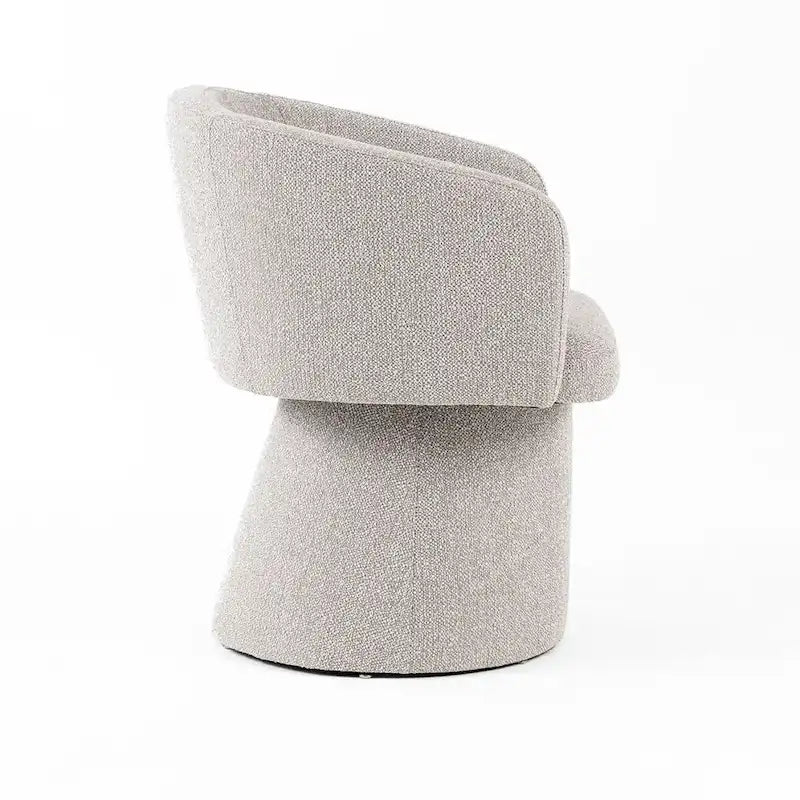 24 Inch Accent Dining Chair, Cushioned Seat and Windsor Back, Gray Linen