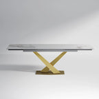 94.48 Modern Extendable Rectangular Sintered Stone Dining Table For 8 person