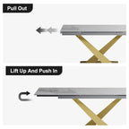 94.48 Modern Extendable Rectangular Sintered Stone Dining Table For 8 person