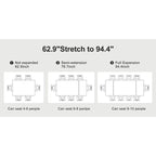 94.48 Modern Extendable Rectangular Sintered Stone Dining Table For 8 person