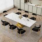 94.48 Modern Extendable Rectangular Sintered Stone Dining Table For 8 person