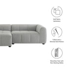 Left-Facing Fabric Modular Sectional Sofa with Chaise | Linen / Pewter / Mocha | 2-Seat