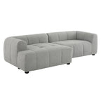 Left-Facing Fabric Modular Sectional Sofa with Chaise | Linen / Pewter / Mocha | 2-Seat