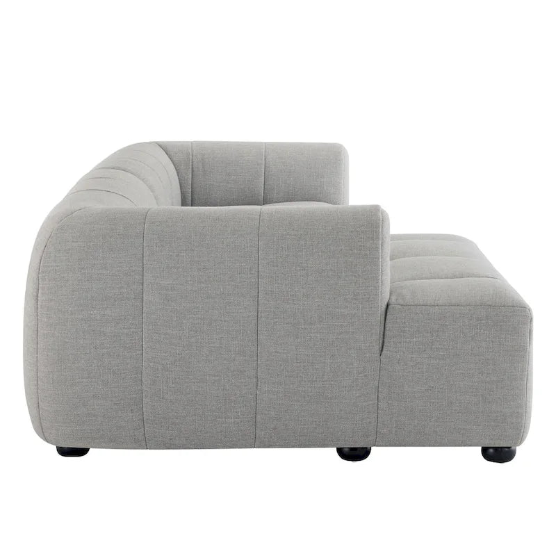 Left-Facing Fabric Modular Sectional Sofa with Chaise | Linen / Pewter / Mocha | 2-Seat