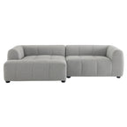 Left-Facing Fabric Modular Sectional Sofa with Chaise | Linen / Pewter / Mocha | 2-Seat
