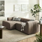 Left-Facing Fabric Modular Sectional Sofa with Chaise | Linen / Pewter / Mocha | 2-Seat
