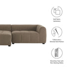 Left-Facing Fabric Modular Sectional Sofa with Chaise | Linen / Pewter / Mocha | 2-Seat