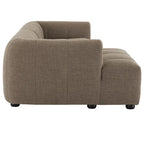 Left-Facing Fabric Modular Sectional Sofa with Chaise | Linen / Pewter / Mocha | 2-Seat