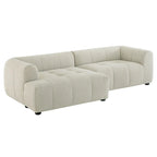 Left-Facing Fabric Modular Sectional Sofa with Chaise | Linen / Pewter / Mocha | 2-Seat