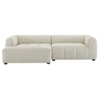 Left-Facing Fabric Modular Sectional Sofa with Chaise | Linen / Pewter / Mocha | 2-Seat