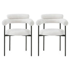 Upholstered Armchair Dining Chairs With Metal Legs for Home, Kitchen, Living Room(Set of 2)