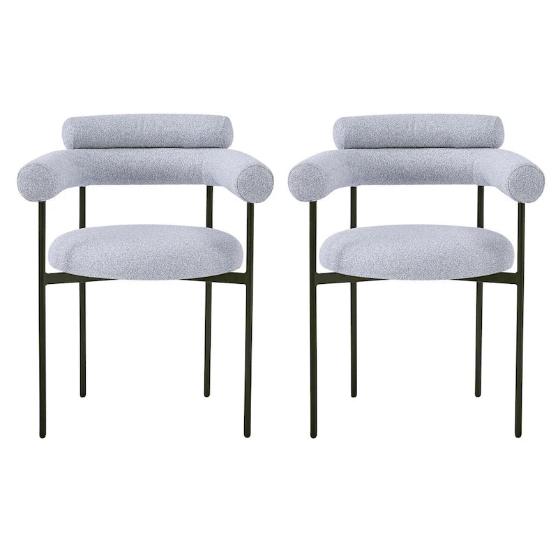 Upholstered Armchair Dining Chairs With Metal Legs for Home, Kitchen, Living Room(Set of 2)