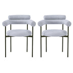Upholstered Armchair Dining Chairs With Metal Legs for Home, Kitchen, Living Room(Set of 2)